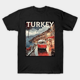 Turkey Rainy Day Vintage Retro Travel Tourism T-Shirt